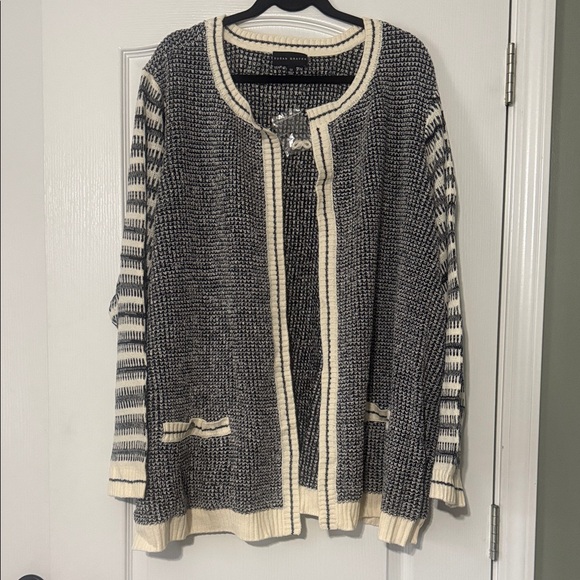 Susan Graver Black and White Knit Cardigan Women’s Size 5X - Picture 1 of 2